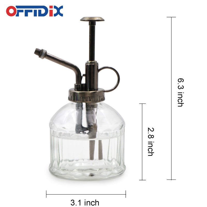 OFFIDIX Transparent Glass Watering Spray Bottle,Plant Mister with Plastic Bronze Plastic Top Pump, Glass Small Watering Can for Indoor Potted Plant, Outdoor Indoor Garden, Plants, Cleaning Solutions - Image 2